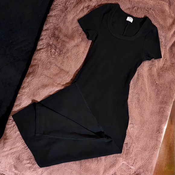 COTTON:ON Black Short-Sleeve Midi Dress with Side Slit Women SMALL - Picture 2 of 5